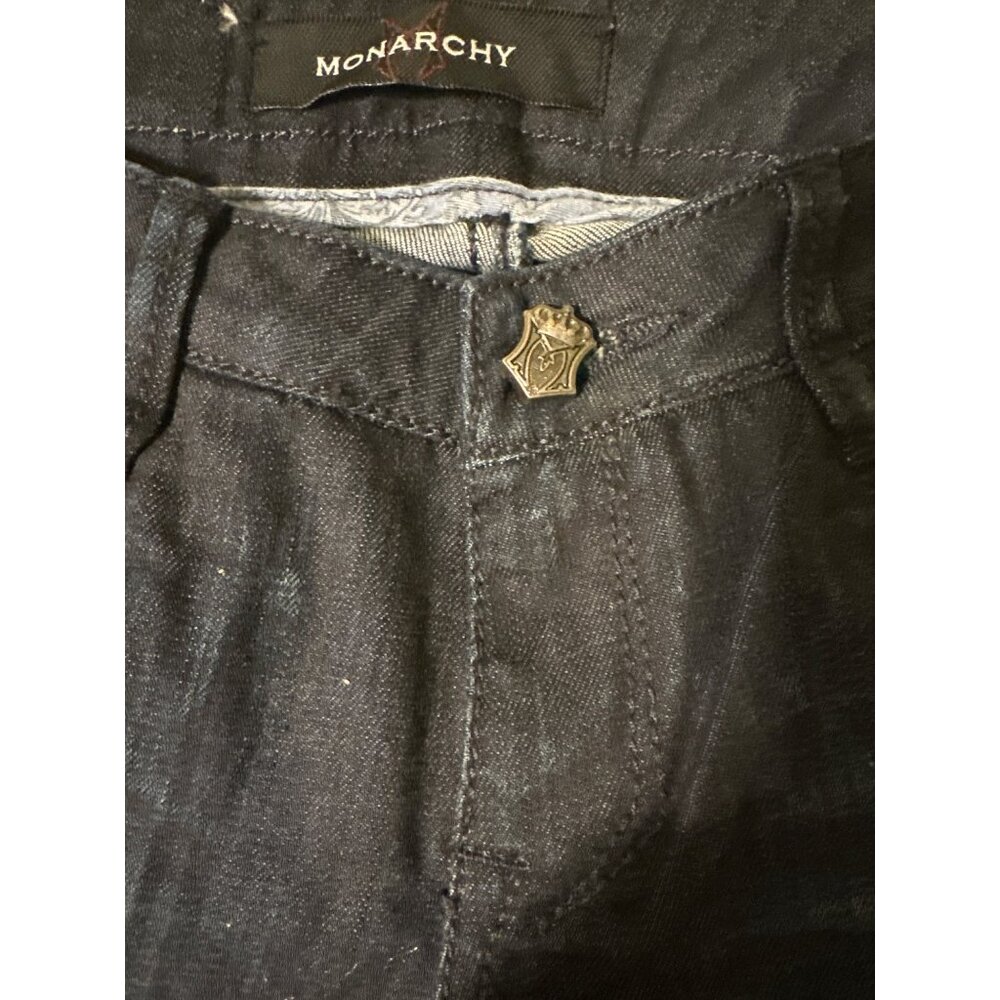 Womens Monarchy Dark Wash Bootcut Jeans W/ Faded Detailing - Size 24 - Picture 4 of 8